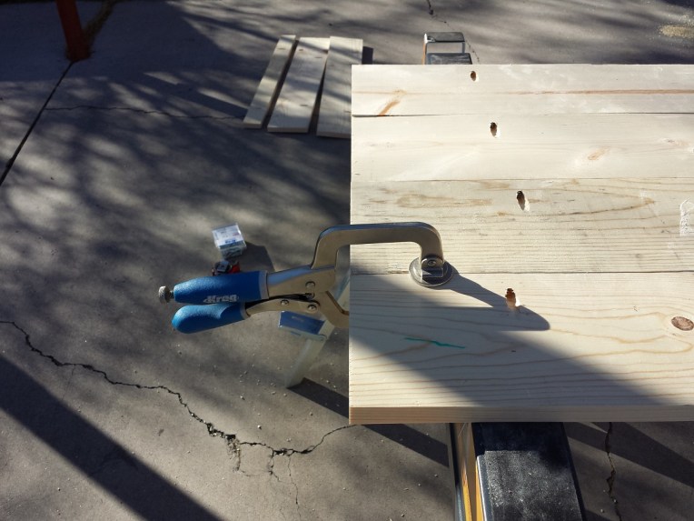 Using a face clamp to keep boards flush